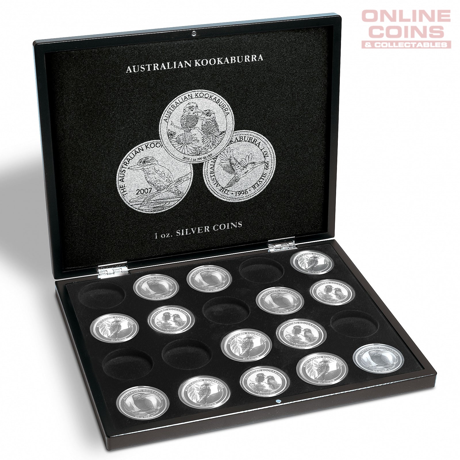 Lighthouse Presentation Case for 20 Kookaburra Silver Coins in Capsules - Black